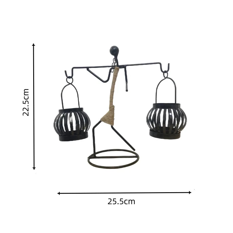 Nordic Abstract Metal Candlestick